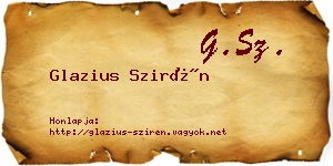 Glazius Szirén névjegykártya